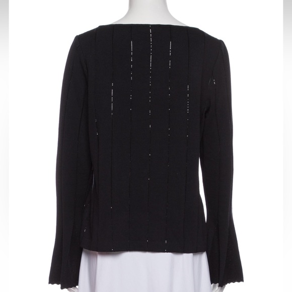 St. John Scoop Neck Long Sleeve Blouse - Picture 3 of 3